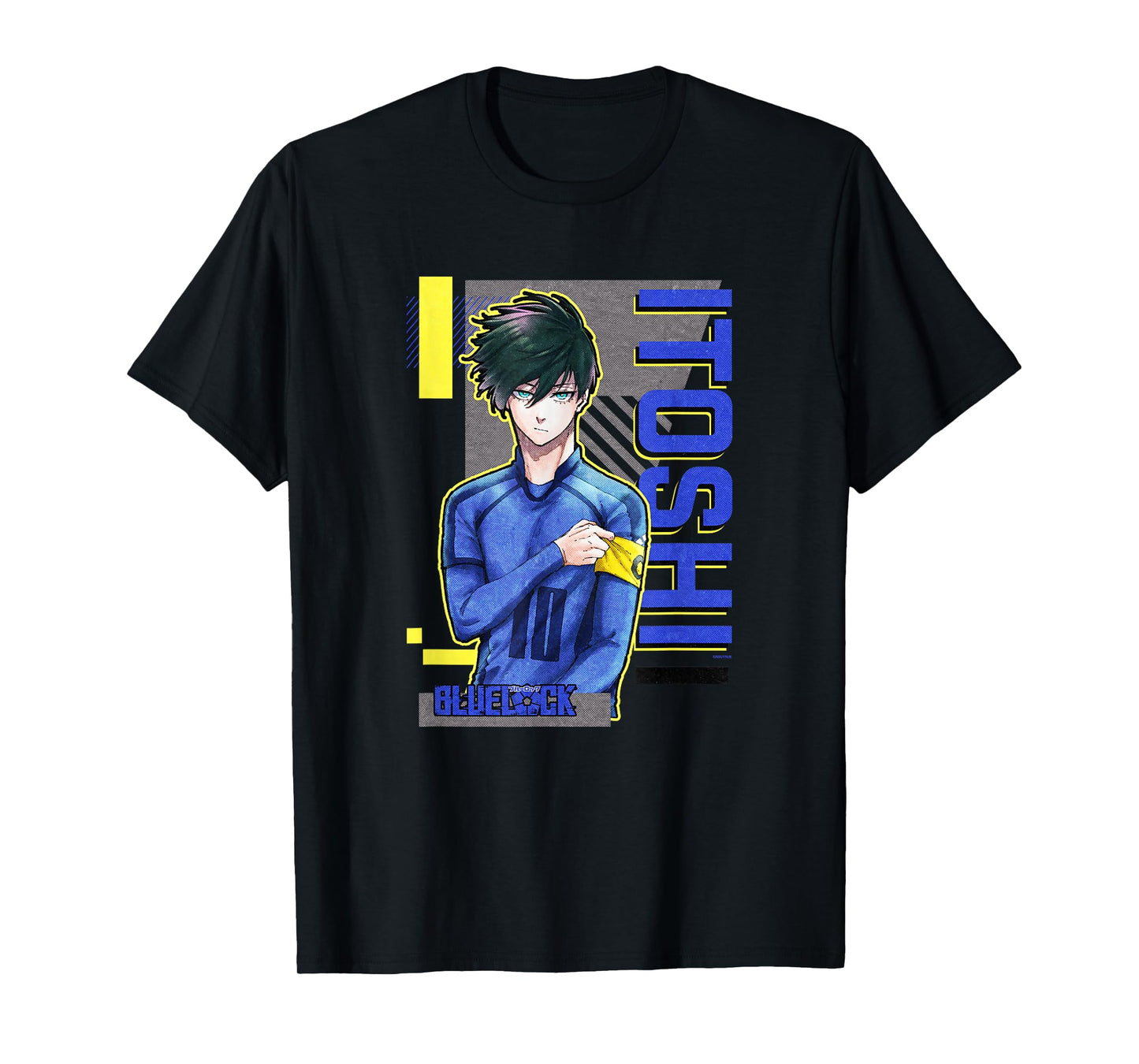 Blue Lock Rin Itoshi The Captain Big Chest Neon Portrait T-Shirt