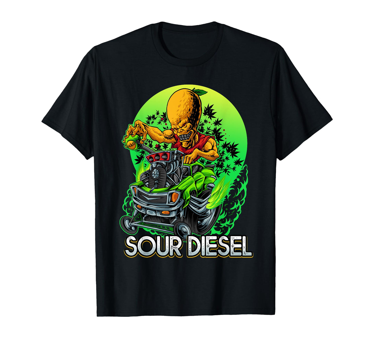 Sour Cannabis Diesel Marijuana Strain 420 Hot Alien Rod T-Shirt