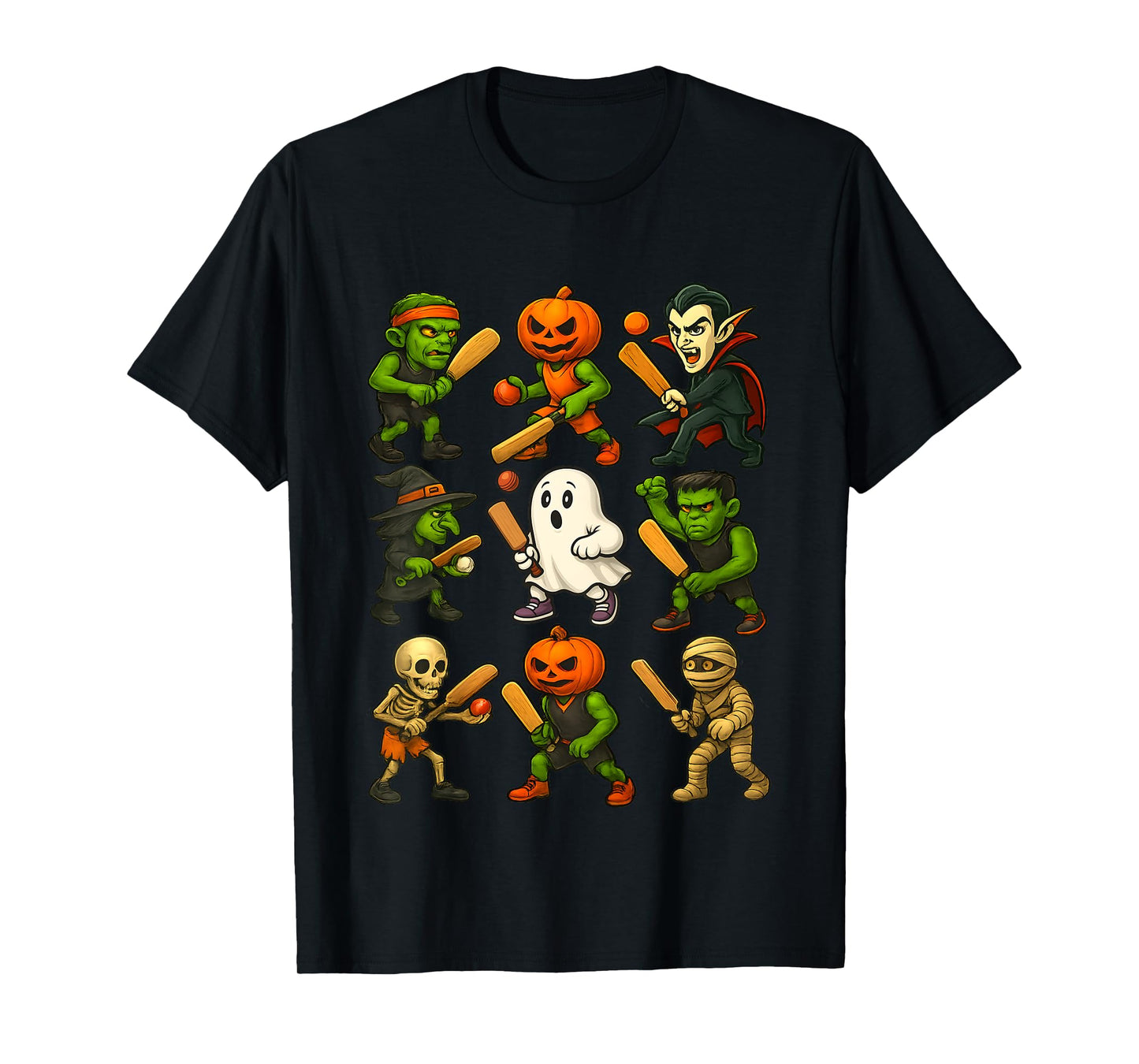 Halloween Cricket Ghost Vampire Skeleton Spooky Costume T-Shirt