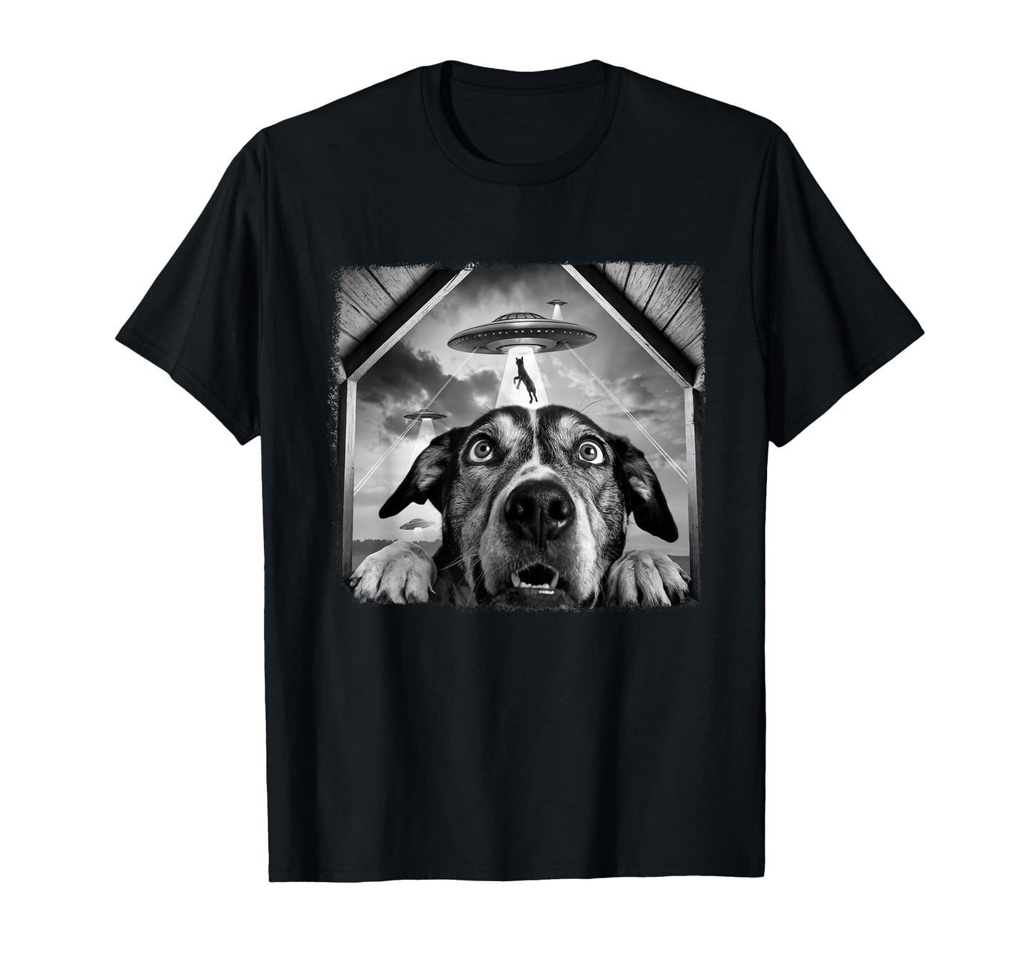 Dog Abducted By Aliens Funny Halloween Ufo Dog Mom Dad T-Shirt for Men Women