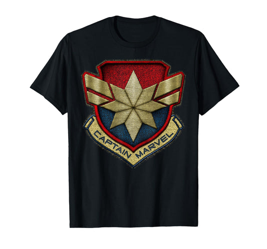 Marvel Captain Marvel Stitch Badge Logo T-Shirt
