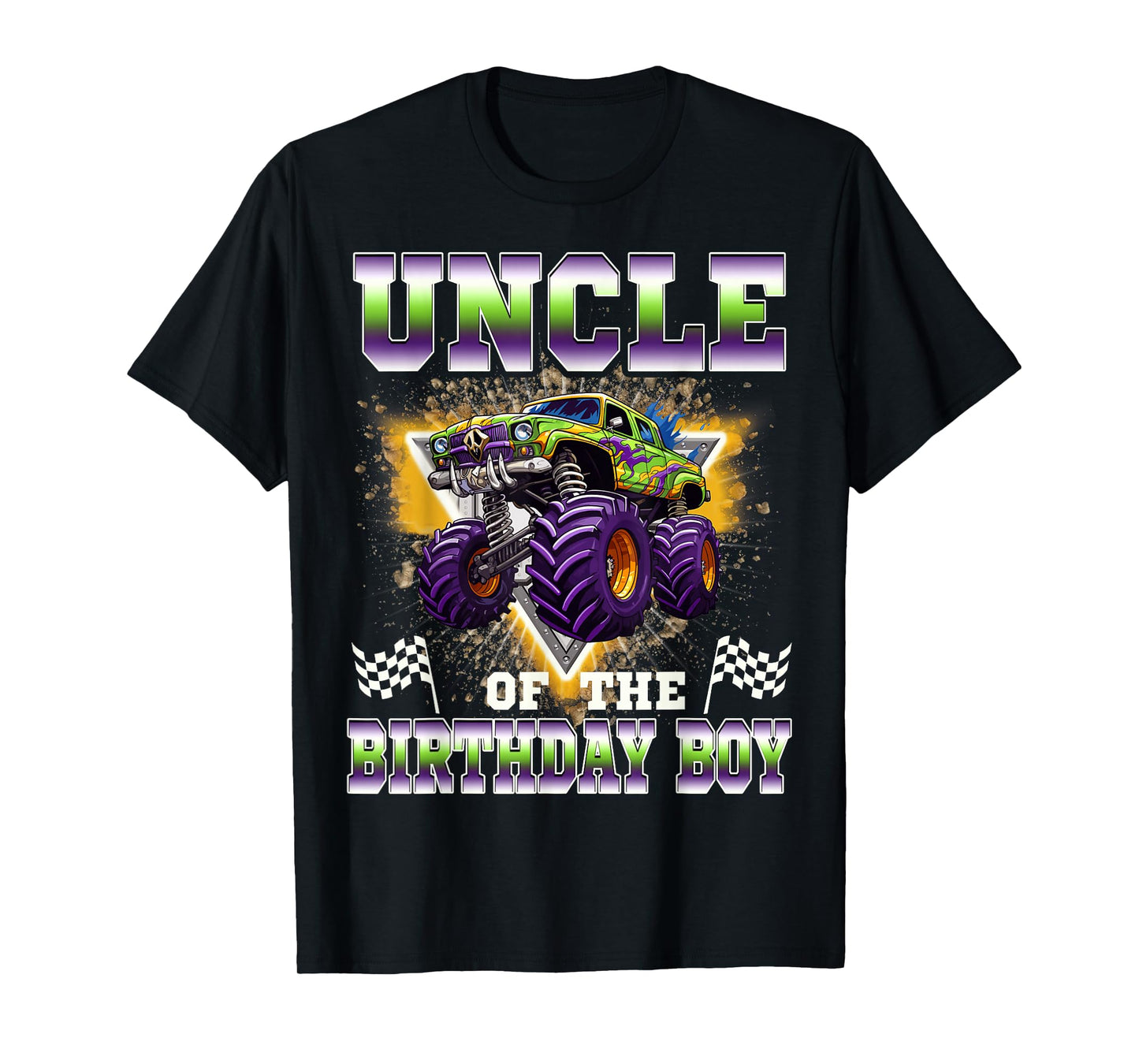 Uncle of The Birthday Boy Monster Truck Birthday Family T-Shirt