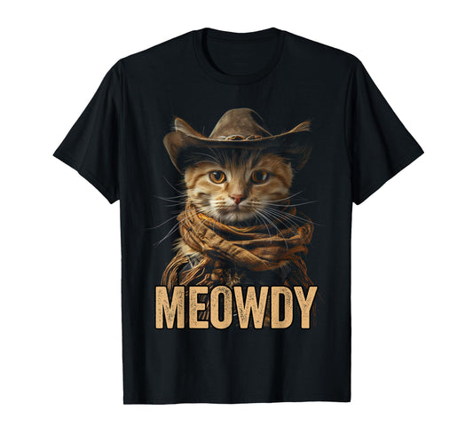 Meowdy Cat Shirt Meowdy Cowboy Cat Country Western Funny Cat T-Shirt