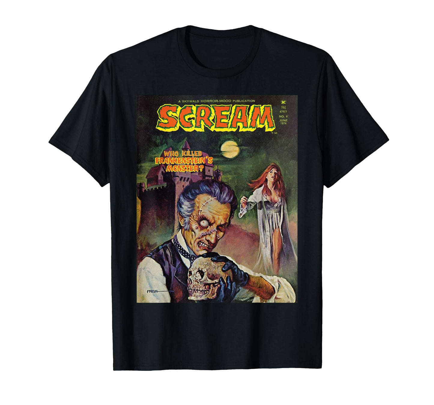 Halloween Horror Vintage Skull Monster Comic Book Retro T-Shirt