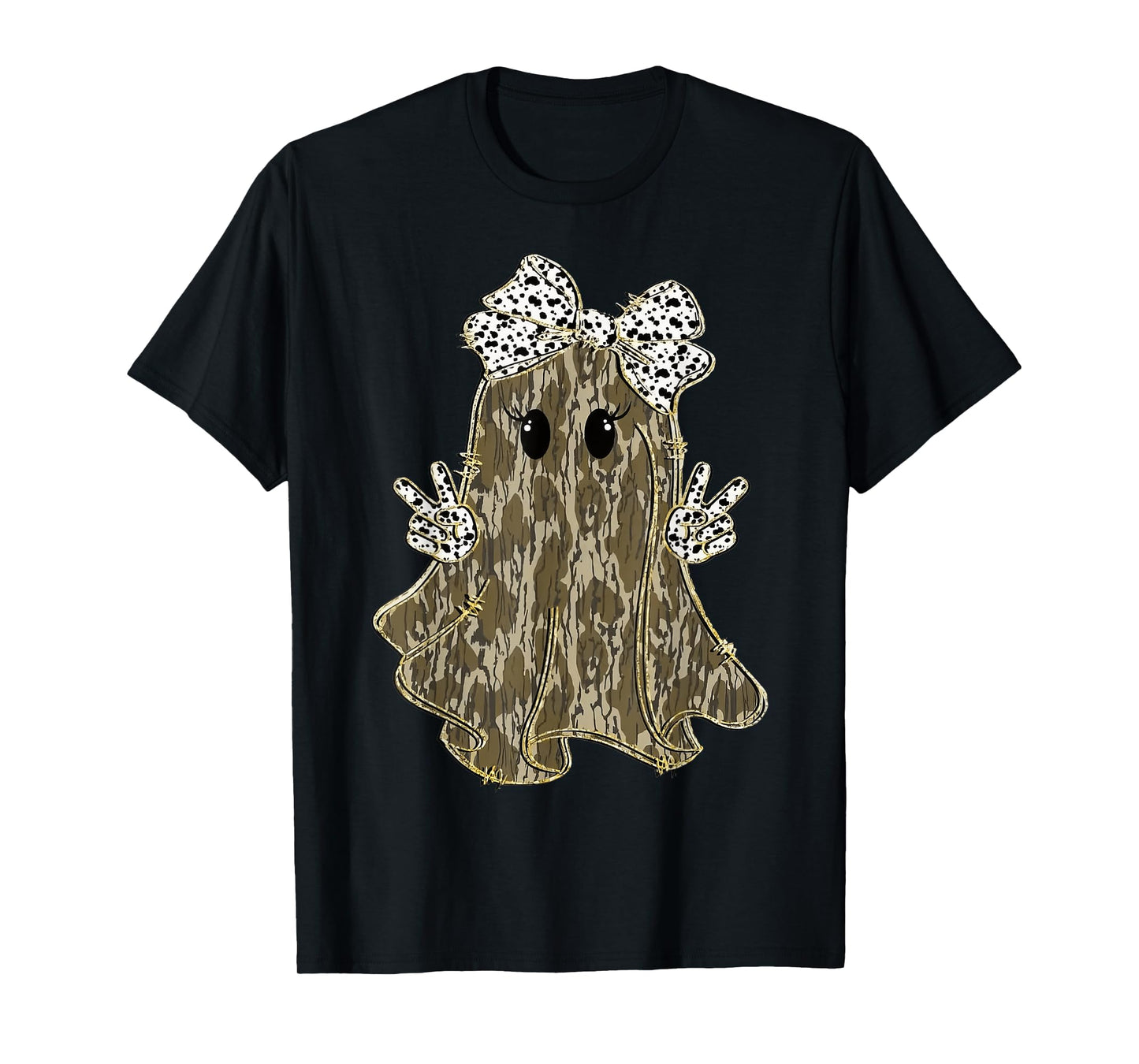 Funny Halloween Camouflage Camo Ghost Hello Hunting Season T-Shirt