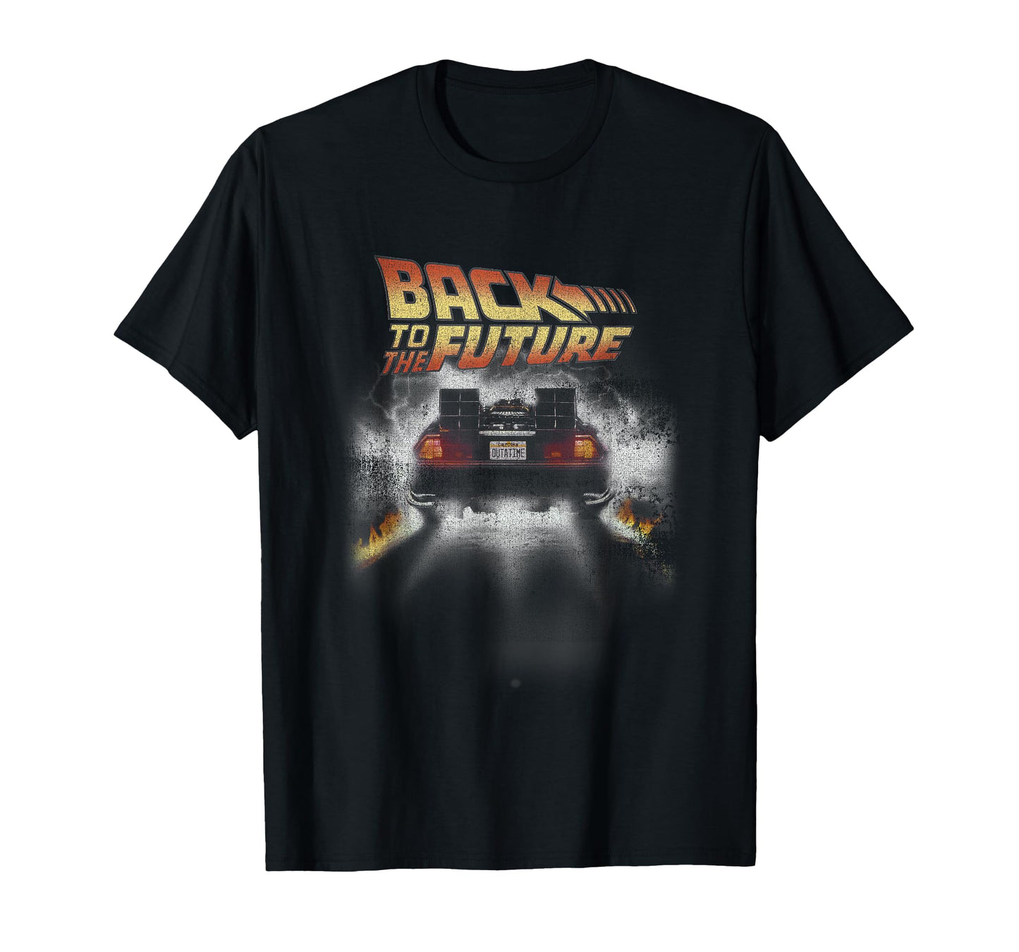 Back to The Future Vintage Delorean Peel Out Graphic T-Shirt T-Shirt