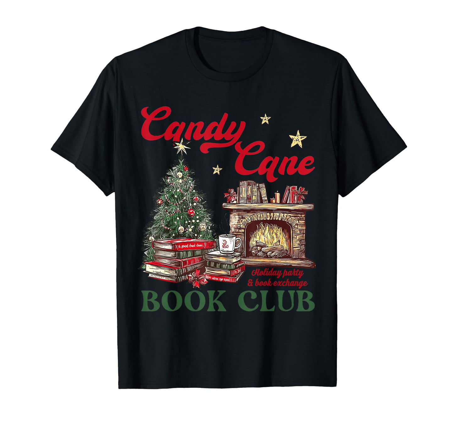 Candy Cane Book Club Holiday Party & Book Exchange T-Shirt