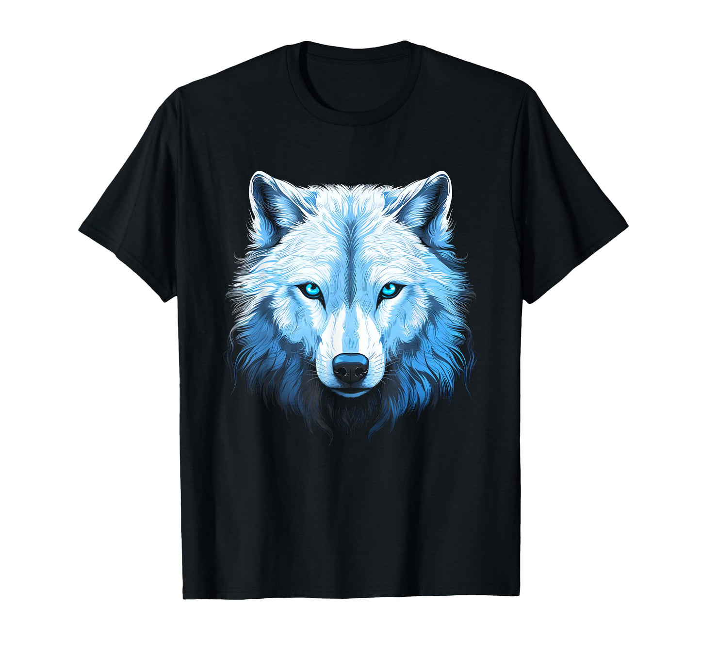 Arctic Wolf Face Wolves Art Motif T-Shirt