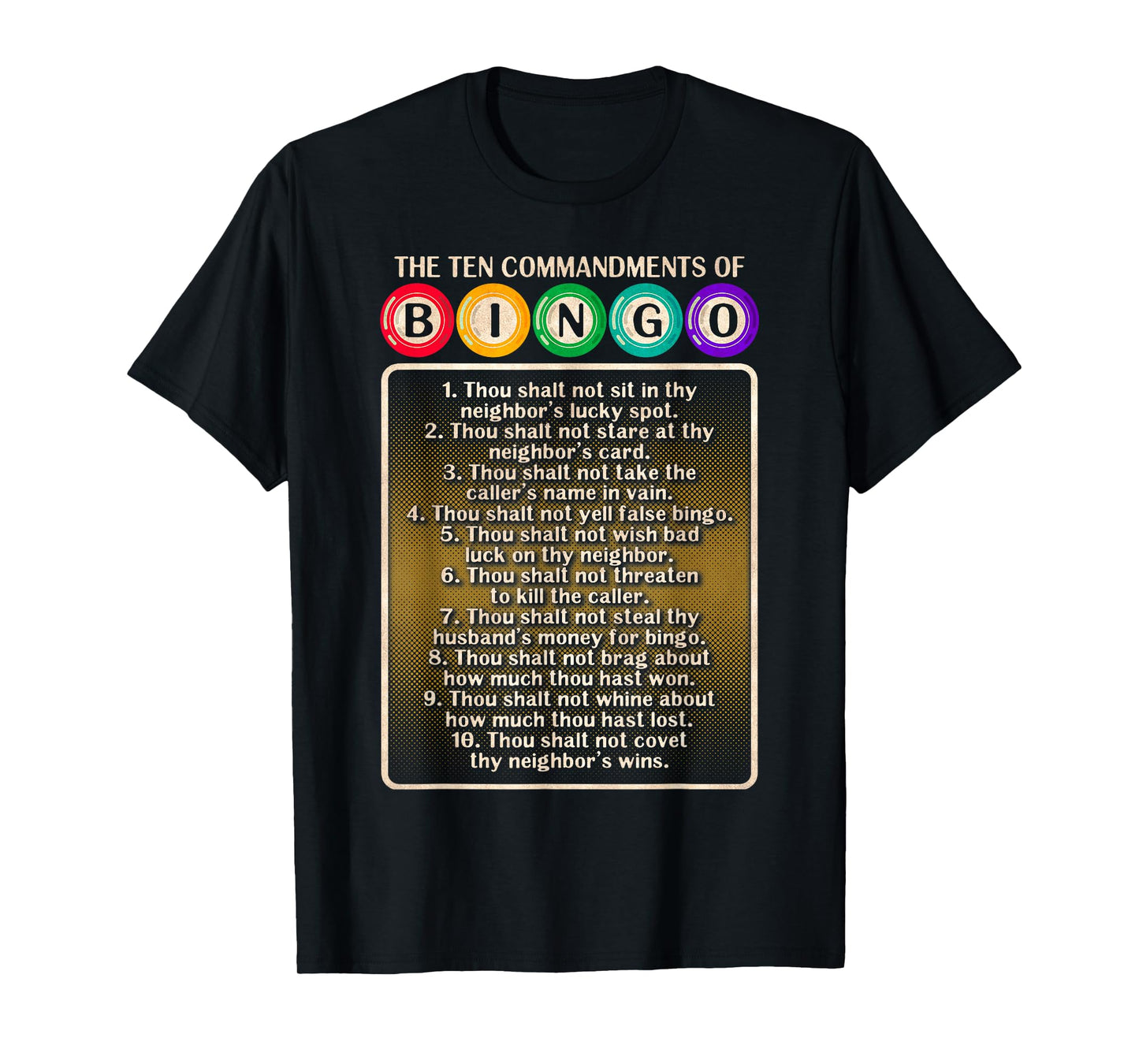 10 Commandments Of Bingo - Bingo Player T-Shirt