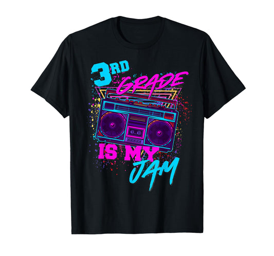 3rd Grade Is My Jam Third 80s 1980s Teacher Student Retro T-Shirt