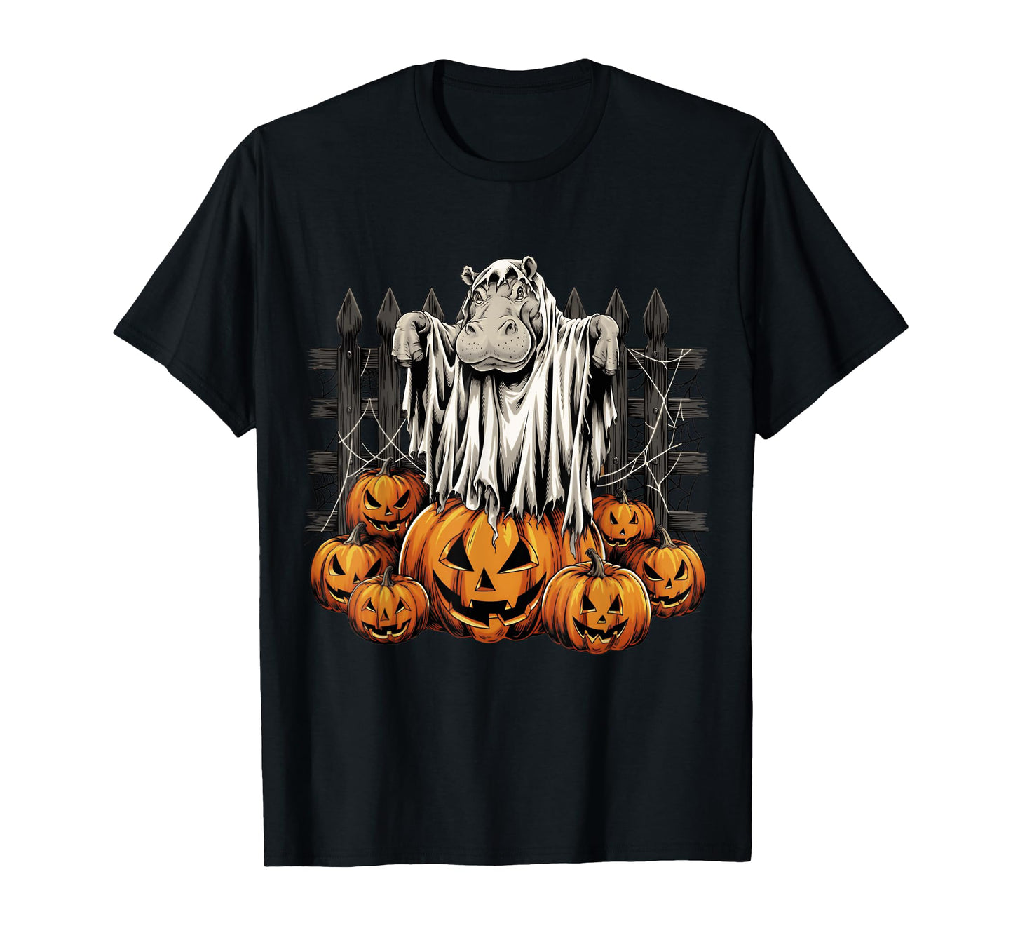 Halloween Hippo Ghost and Pumpkins Costume T-Shirt