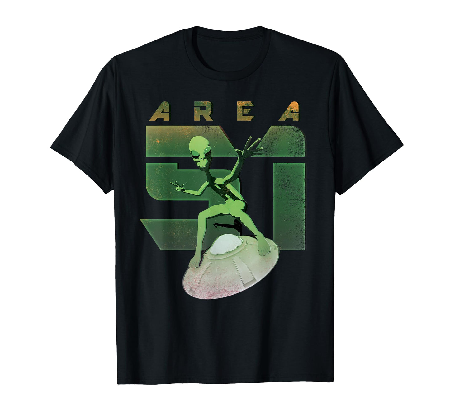 Alien Area 51 Shirt UFO Green Man Flying Saucer Space T-Shirt