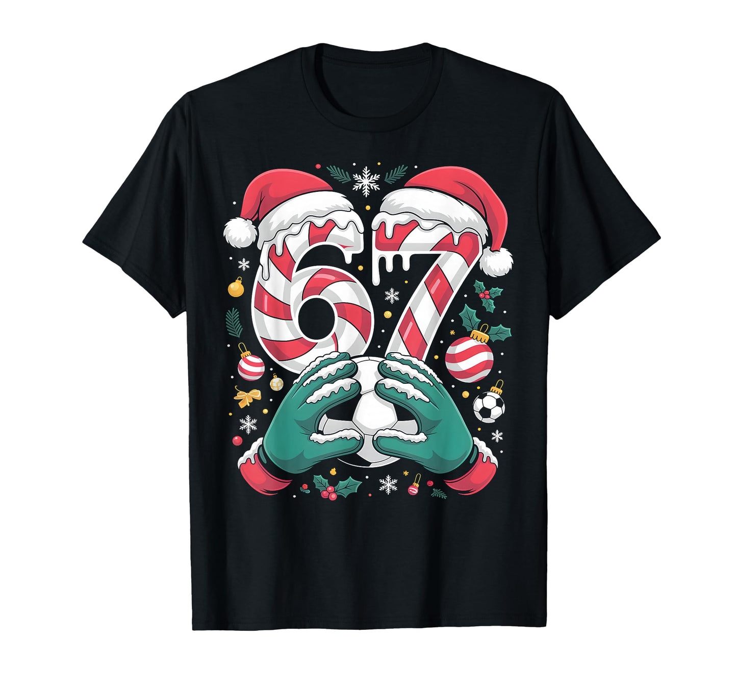 Funny 67 Six Seven Soccer Goalkeeper Funny Meme Christmas T-Shirt
