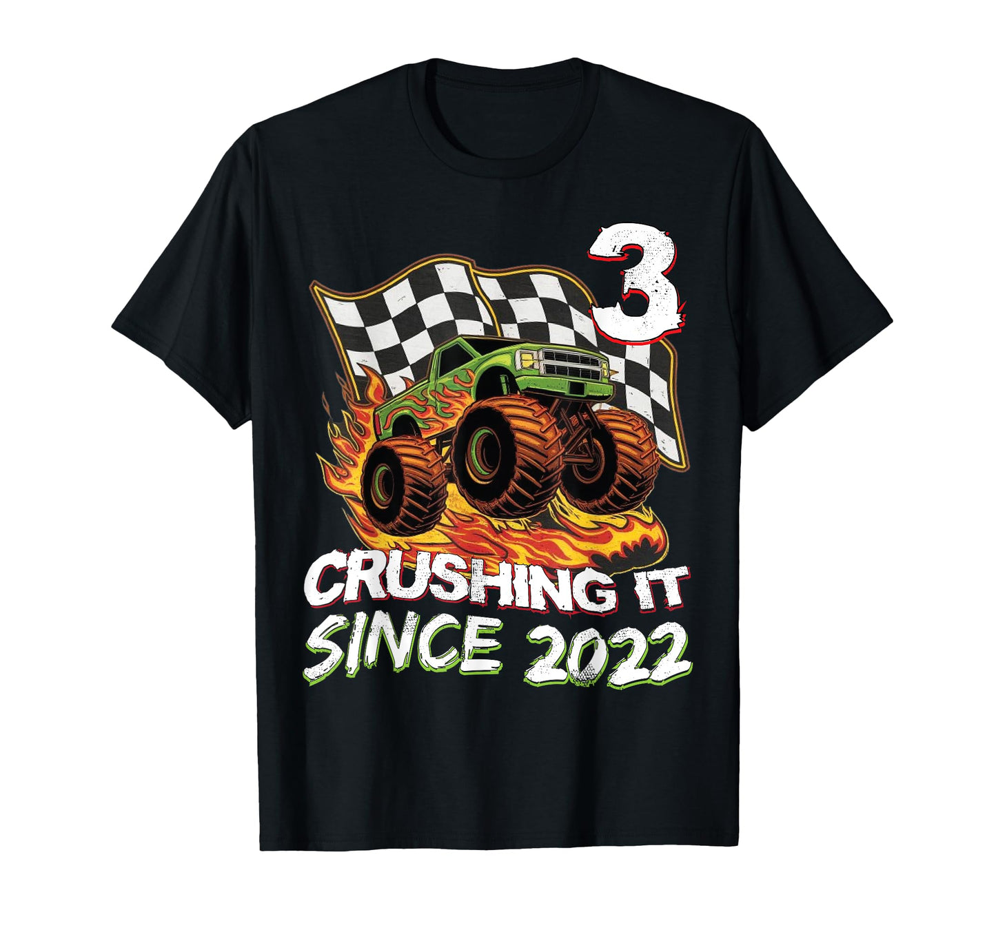Birthday Monster Truck 3 year Old Boys 3rd Party Born 2022 T-Shirt