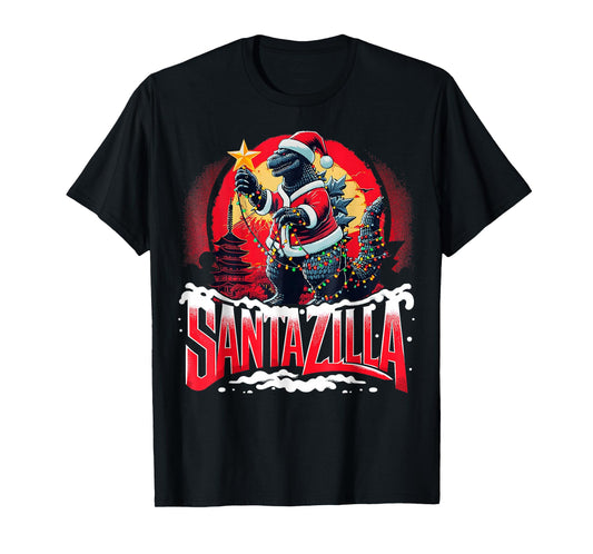Kaiju Christmas Santazilla Japanese Monster Dinosaur Boys T-Shirt