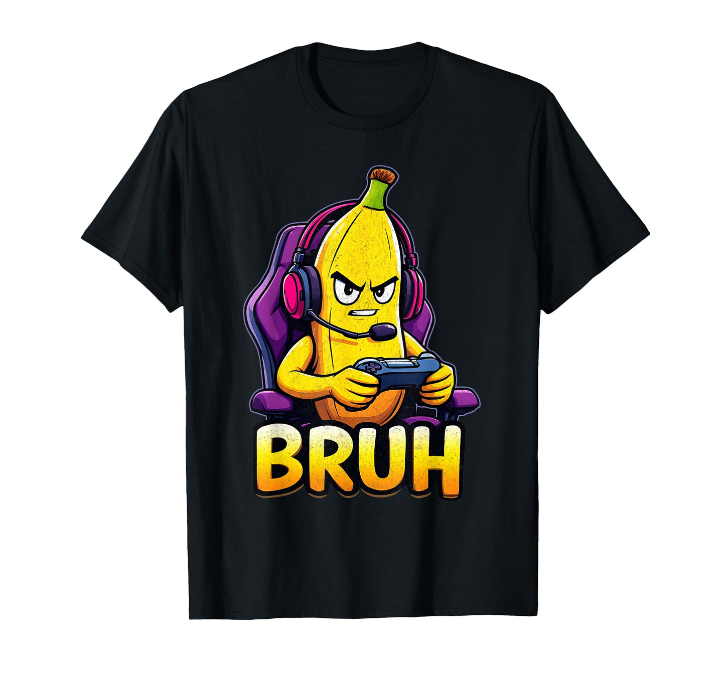 Funny Banana Gamer Bruh Meme Controller Gaming Humor Boys T-Shirt
