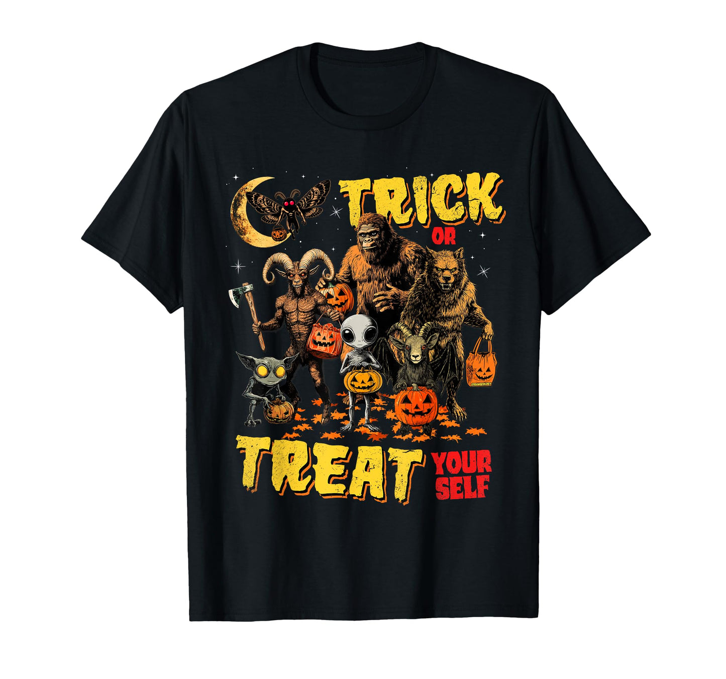 Trick Or Treat Yourself Cryptid Bigfoot Dogman Halloween T-Shirt