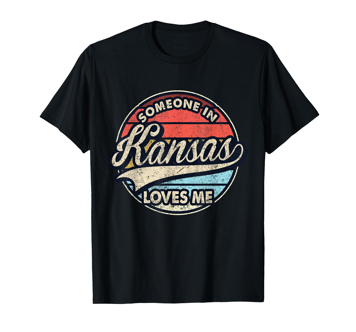 Someone In Kansas Loves Me US State Cool Retro T-Shirt