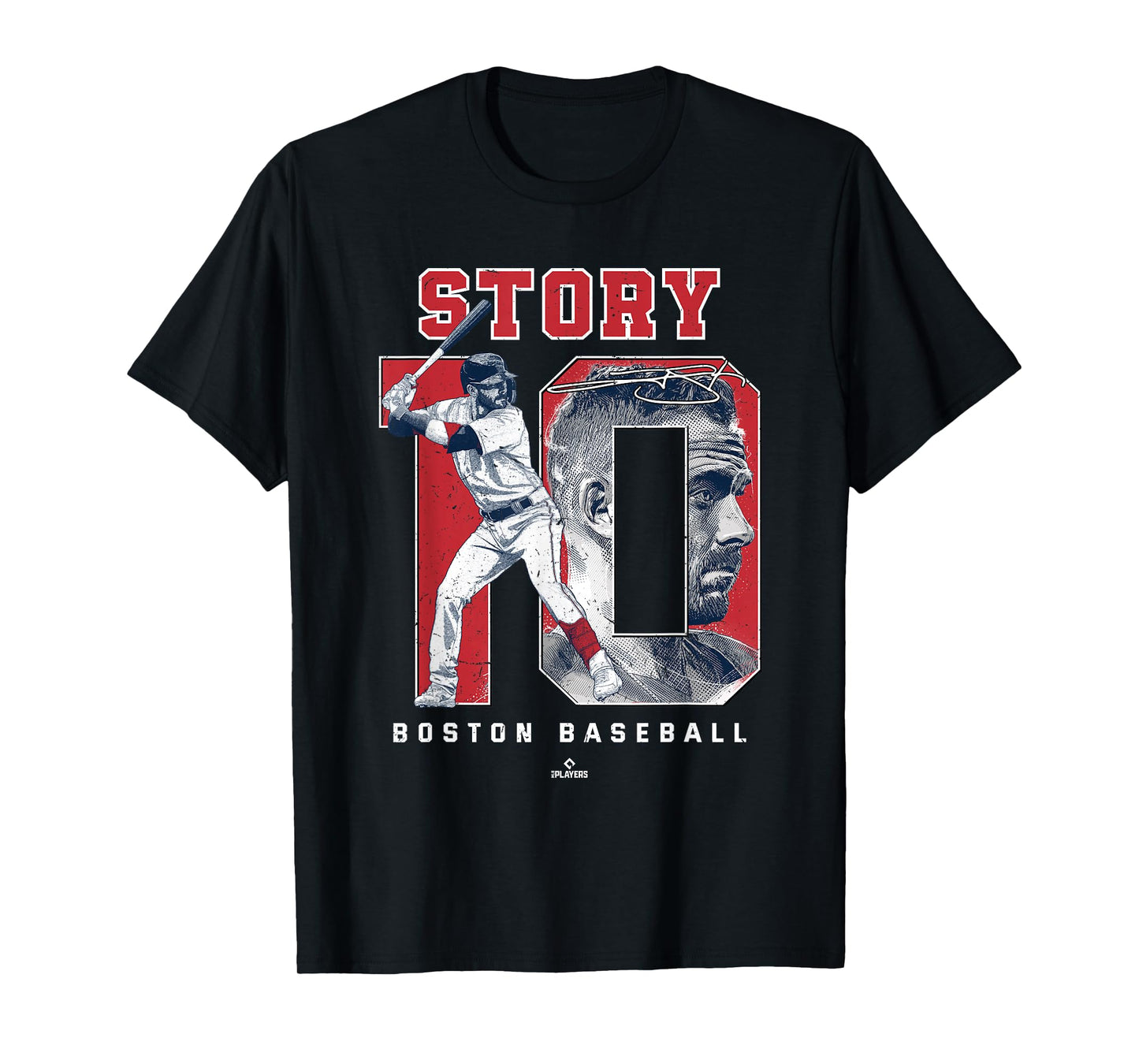 Number and Portrait Trevor Story Boston MLBPA T-Shirt