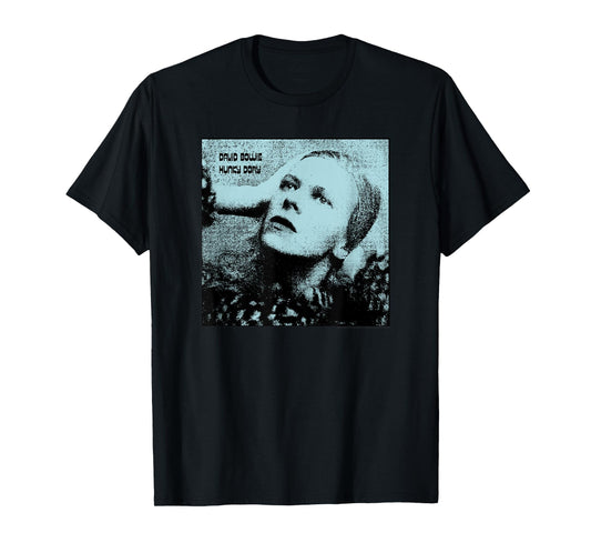 David Bowie Hunky Dory Blue Photo by Brian Ward T-Shirt