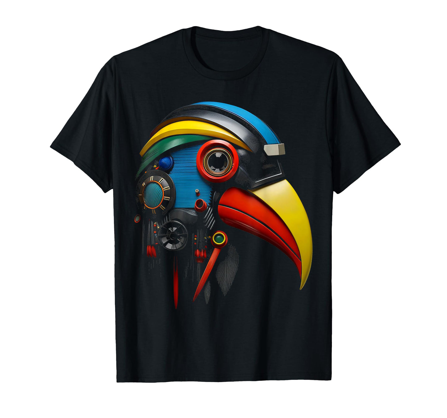 Bird Colorful Art Robot Anime Animal Graphic Bird T-Shirt
