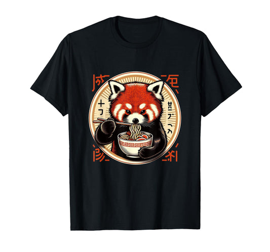Red Panda Ramen Kawaii Neko Japanese Noodles Aesthetic T-Shirt