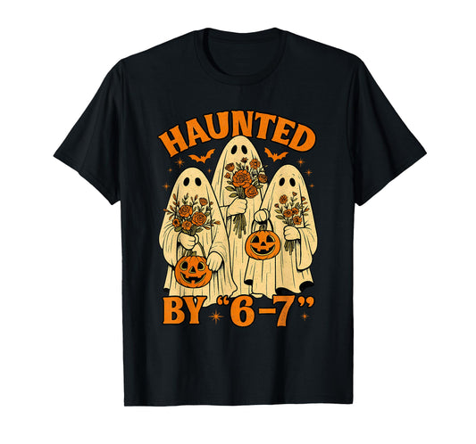 67 Meme Trendy Ghost Halloween Funny Six Seven Gen Alpha Z T-Shirt