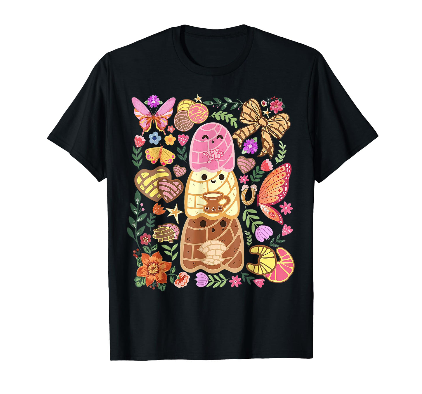 Pantasmas Ghost Pan Dulce Halloween Mexican Conchas Ghost T-Shirt