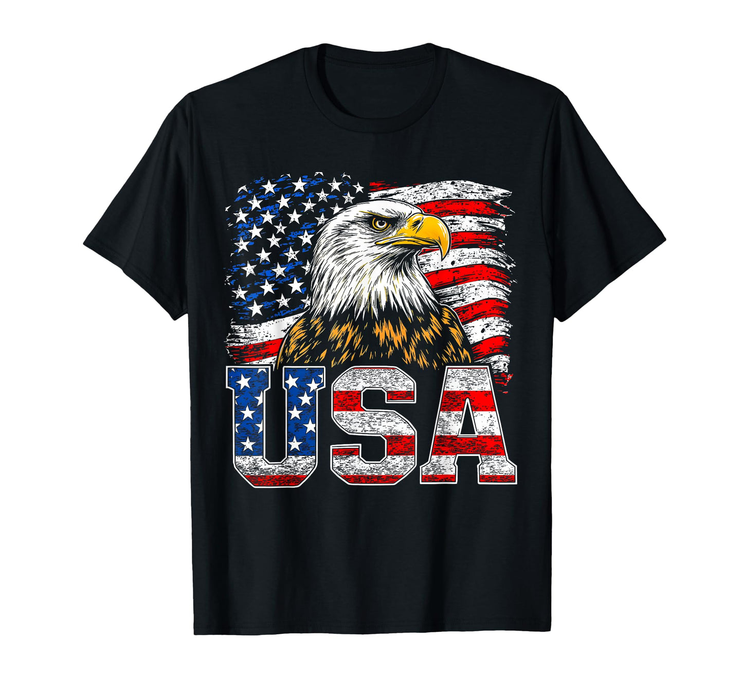 USA American Flag Bald Eagle 4th of July Patriotic Men Women T-Shirt