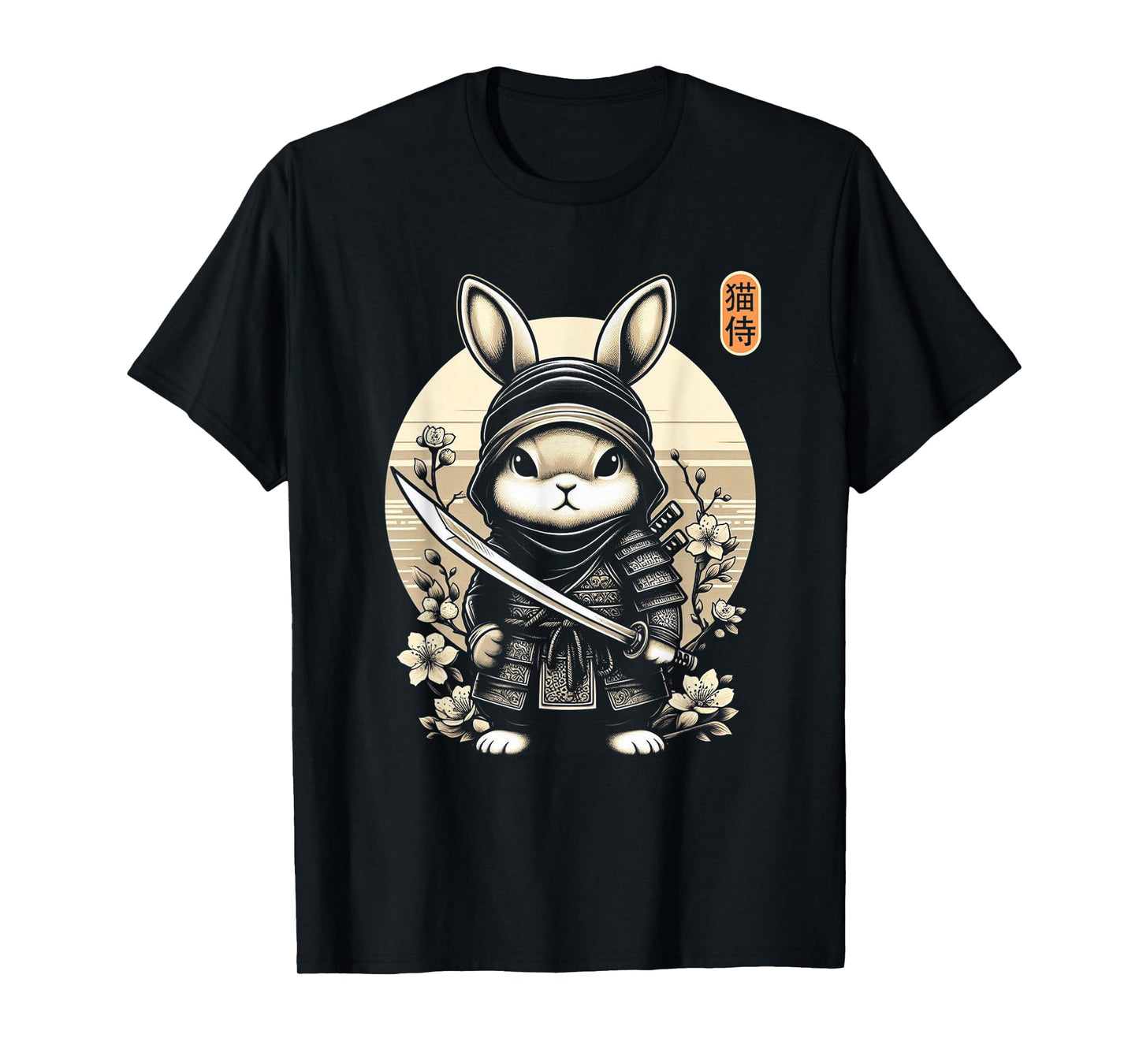 Japanese Samurai Ninja Rabbit Tattoo Japanese Kawaii Art T-Shirt