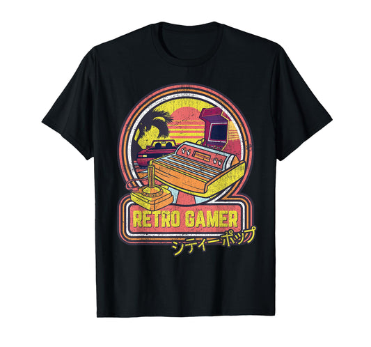 Retro Gamer Vintage 80s & 90s Japanese Arcade Video Games T-Shirt