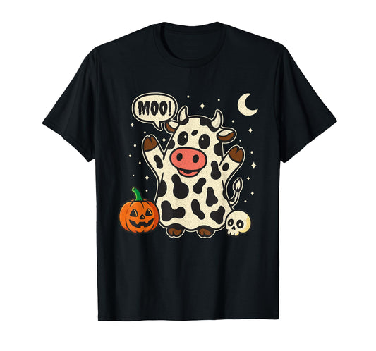 Funny Cute Halloween Costume - Moo Ghost Cow Halloween T-Shirt