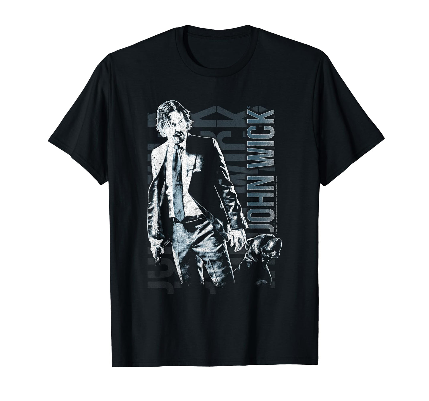 John Wick Distressed Photo with Dog Action Movie T-Shirt