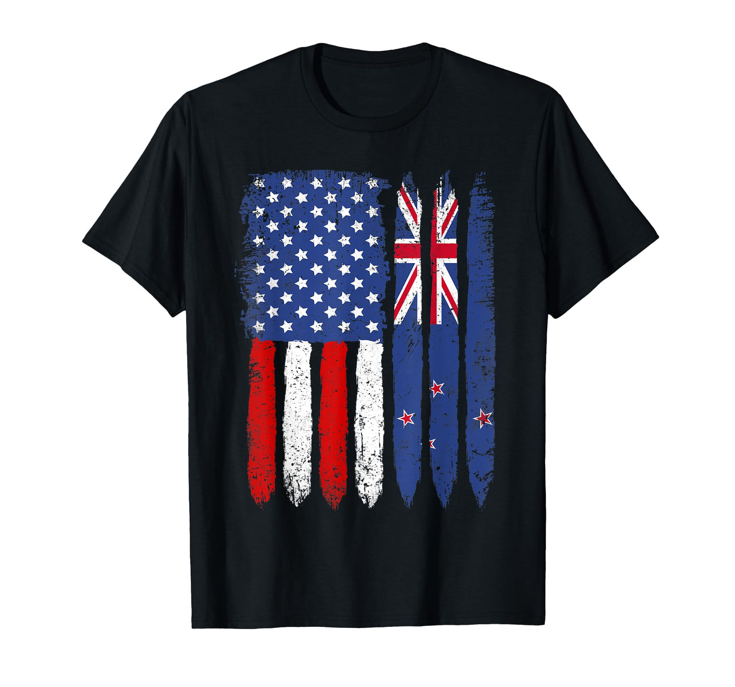 Distressed Retro USA American New Zealand Flag Patriotic T-Shirt for Women Kids Men