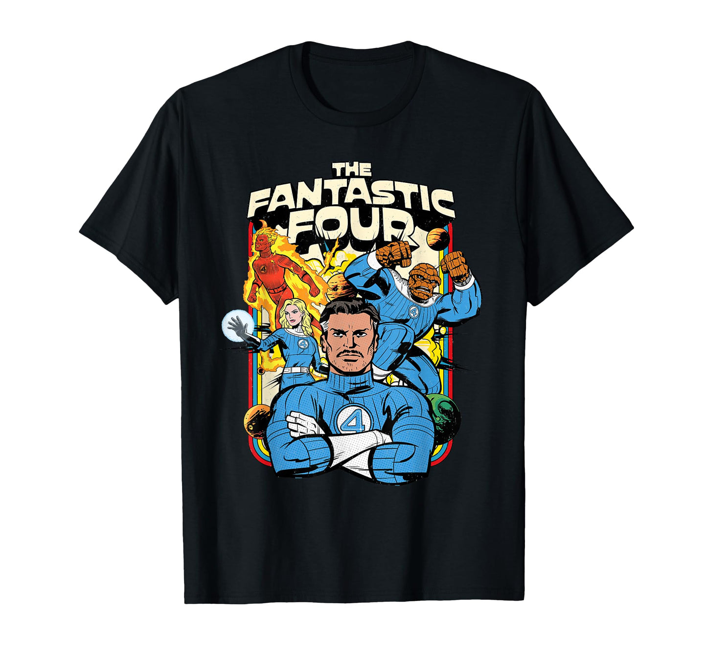 Marvel The Fantastic Four: First Steps Retro Planets Team T-Shirt