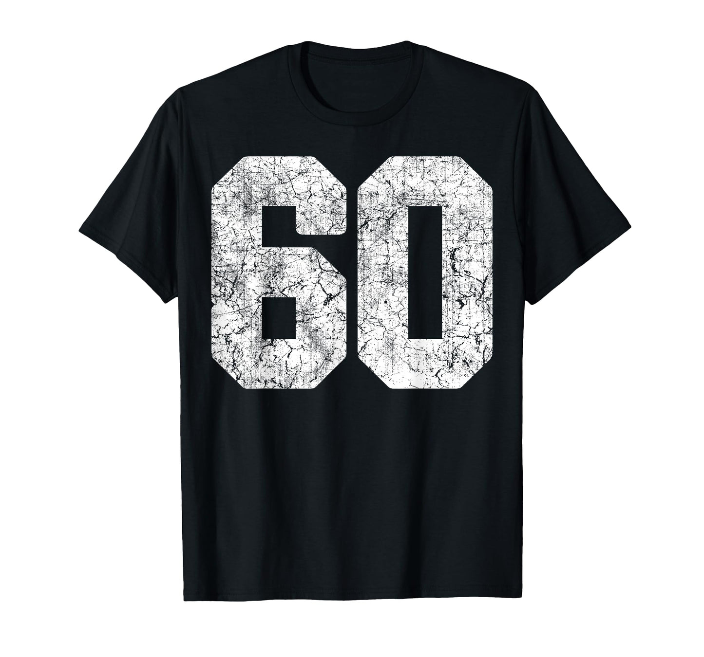 Distressed White Number 60 Jersey Player Uniform #60 Grunge T-Shirt