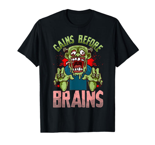 Zombie Apocalypse Funny Workout Gym Halloween Zombie T-Shirt