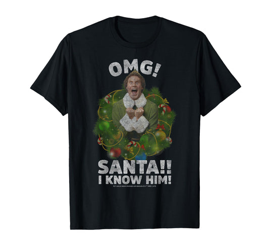 Elf Buddy OMG Santa I Know Him Vintage Joyful Poster T-Shirt