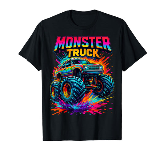 Monster Truck Birthday Party Colourful Monster Trucks T-Shirt