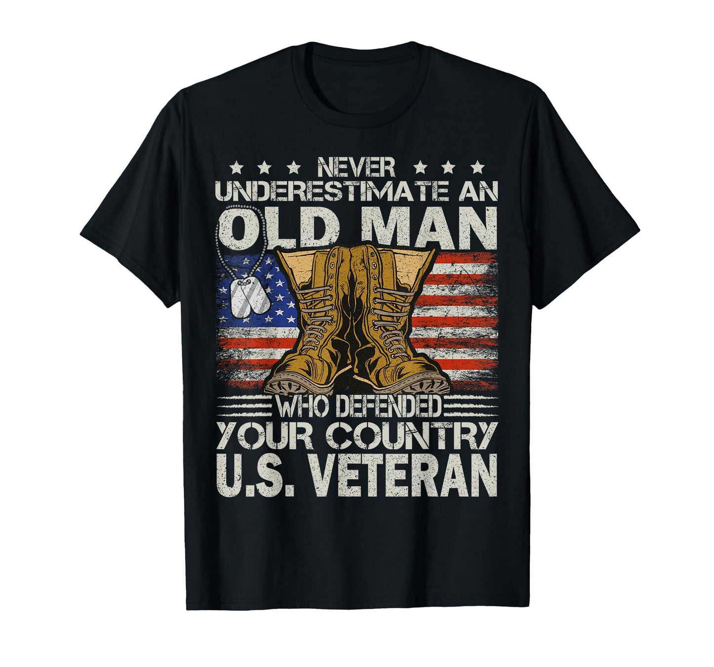 Veteran & Father's Day designs US Veteran veterans day Us Patriot T-Shirt, Black