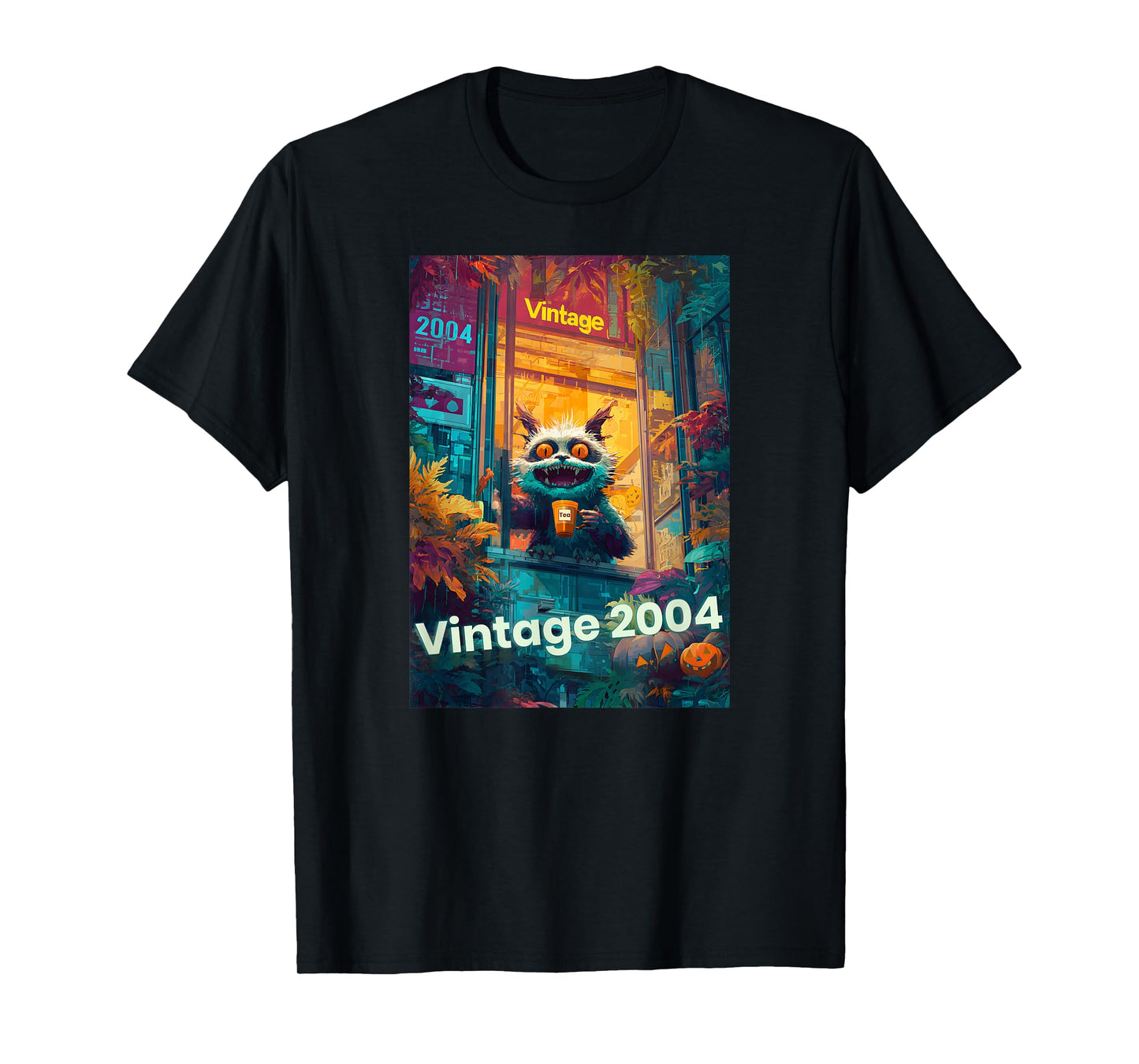Vintage 2004 Cat Monster 21 Year Old 21st Birthday Halloween T-Shirt