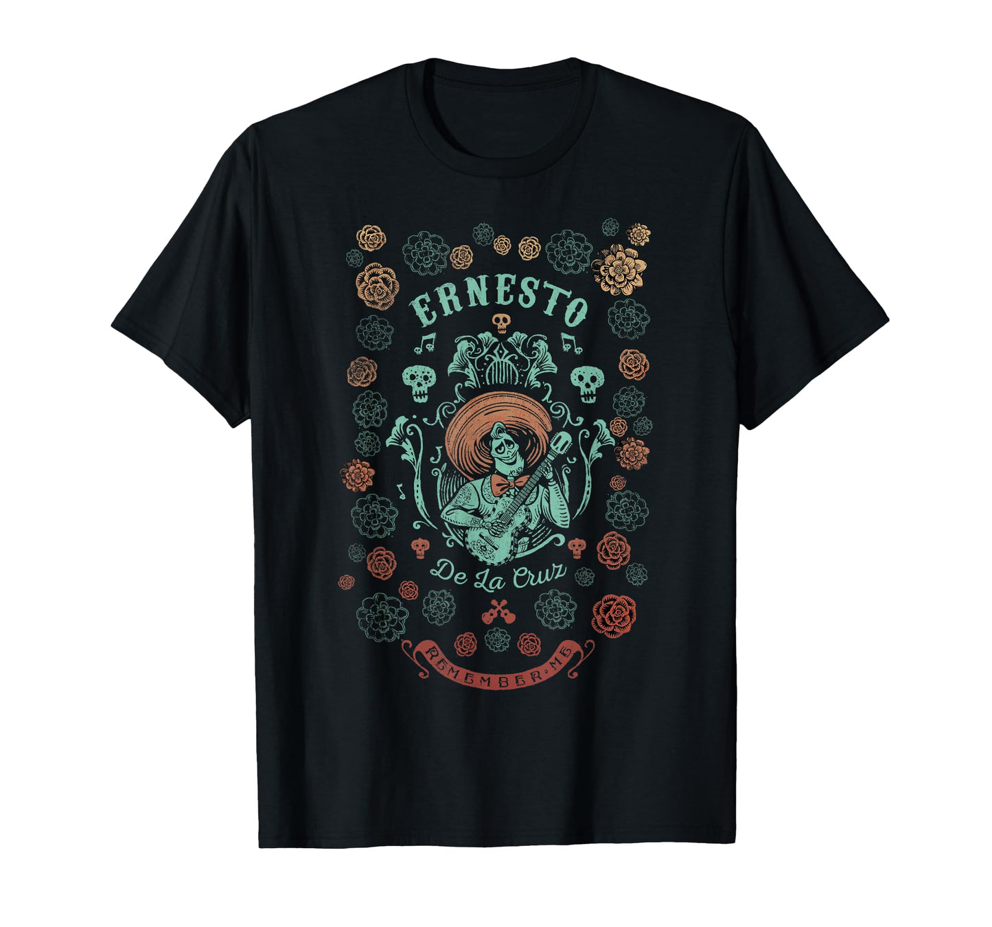 Disney Pixar Coco Ernesto Remember Me Floral Style T-Shirt T-Shirt