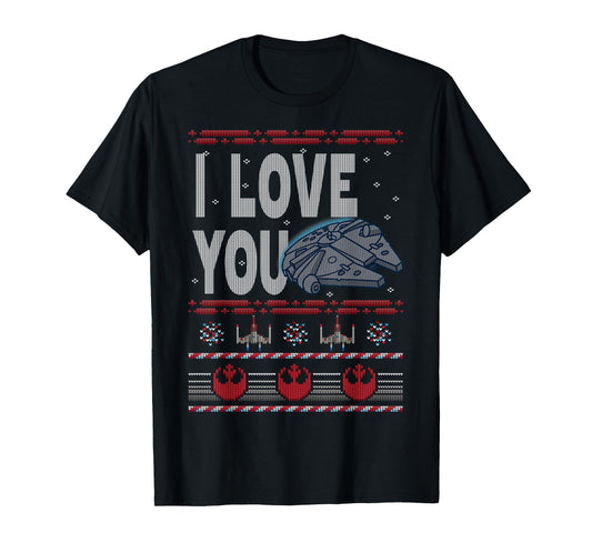 Star Wars Falcon I Love You Ugly Christmas Sweater T-Shirt T-Shirt
