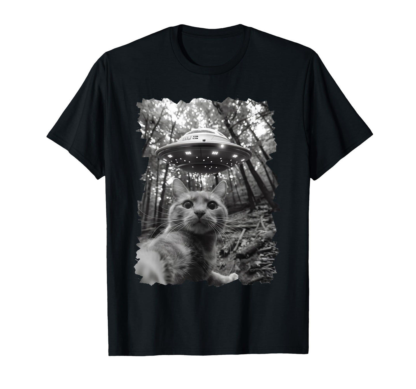 Funny Cat UFO, Funny Alien Cat Selfie UFO for Cats Lovers T-Shirt