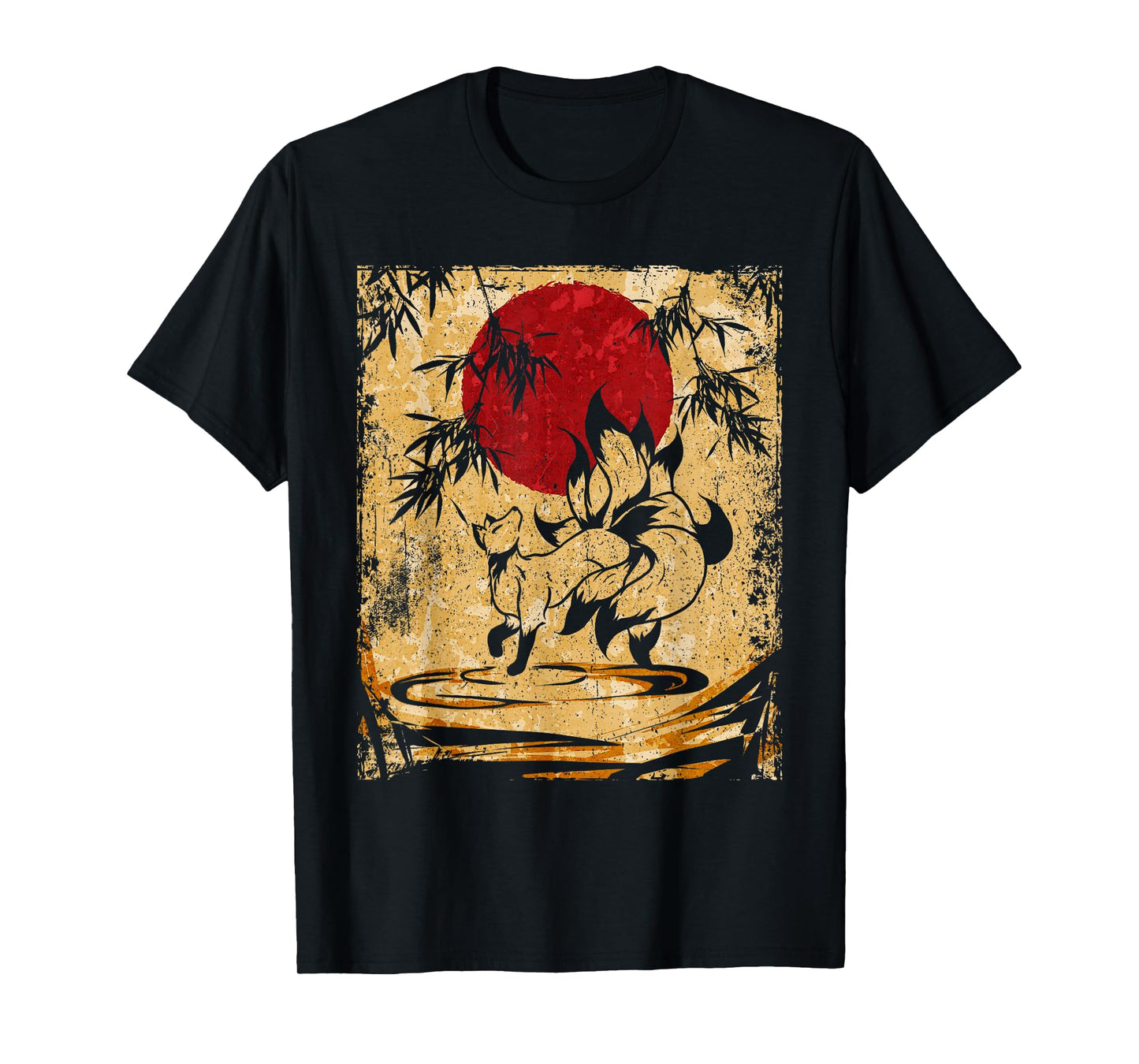 Nine-tailed fox Japanese retro art T-Shirt