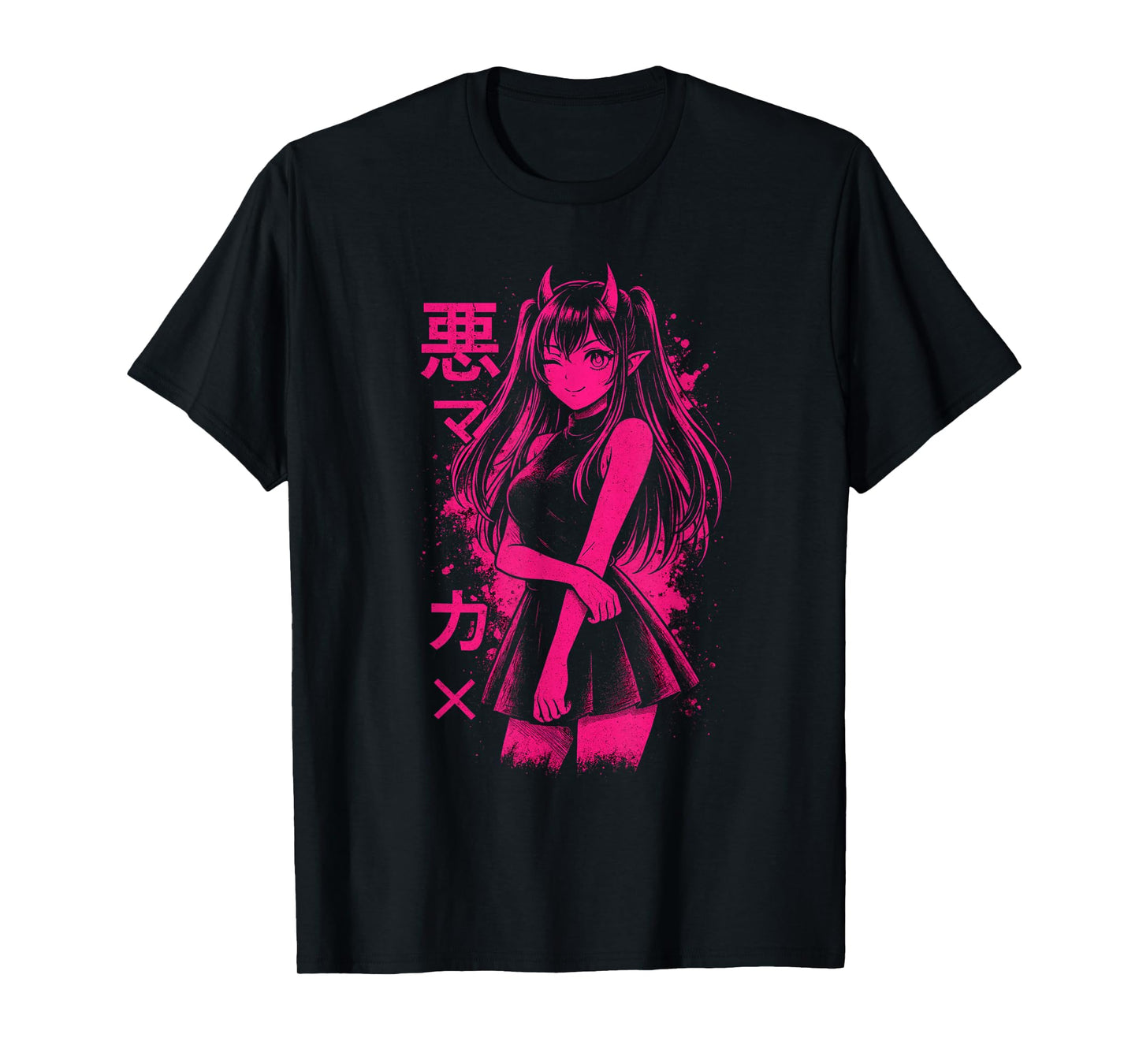 Waifu Anime Horror Aesthetic Pink Goth Girl Manga Characters T-Shirt