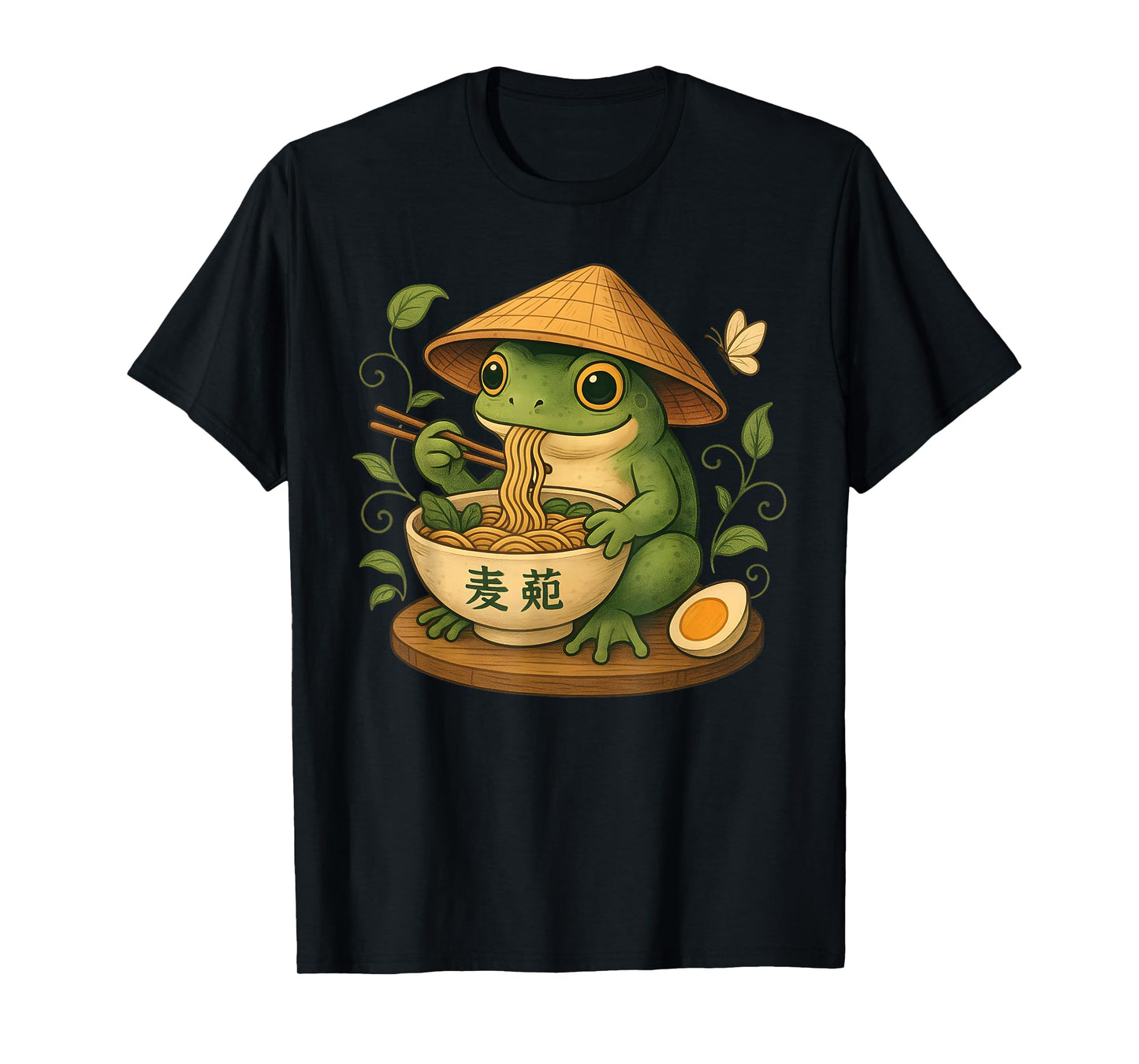 Frog Eating Ramen Kawaii Japanese Noodles Anime Lovers T-Shirt