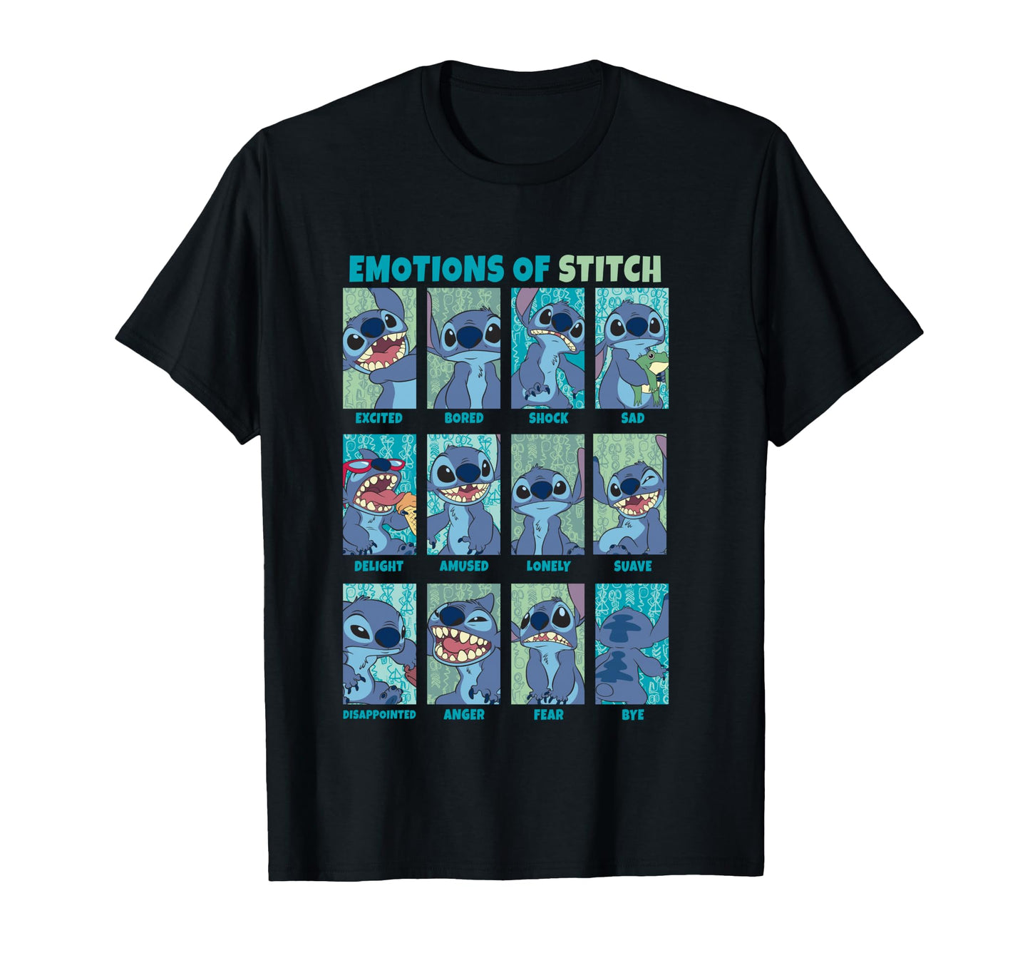 Disney Lilo & Stitch Emotions of Stitch Box Up Panels Long Sleeve T-Shirt