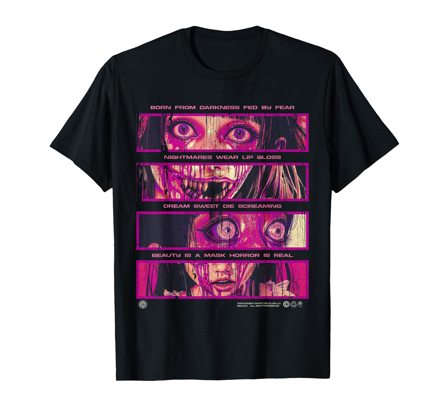 Creepy Manga Anime Girl Japanese Horror Streetwear Y2K Otaku T-Shirt