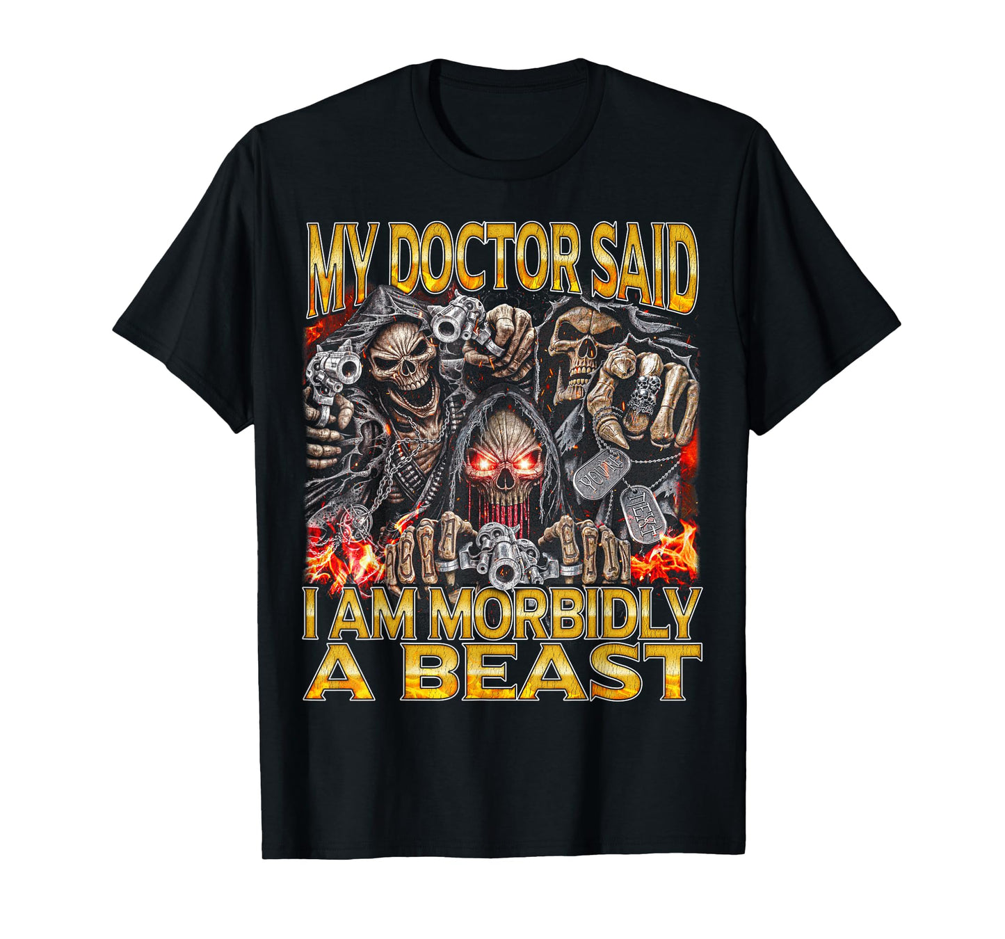 Morbidly a Beast - Edgy Skeleton Bootleg Hard Skeleton Meme T-Shirt